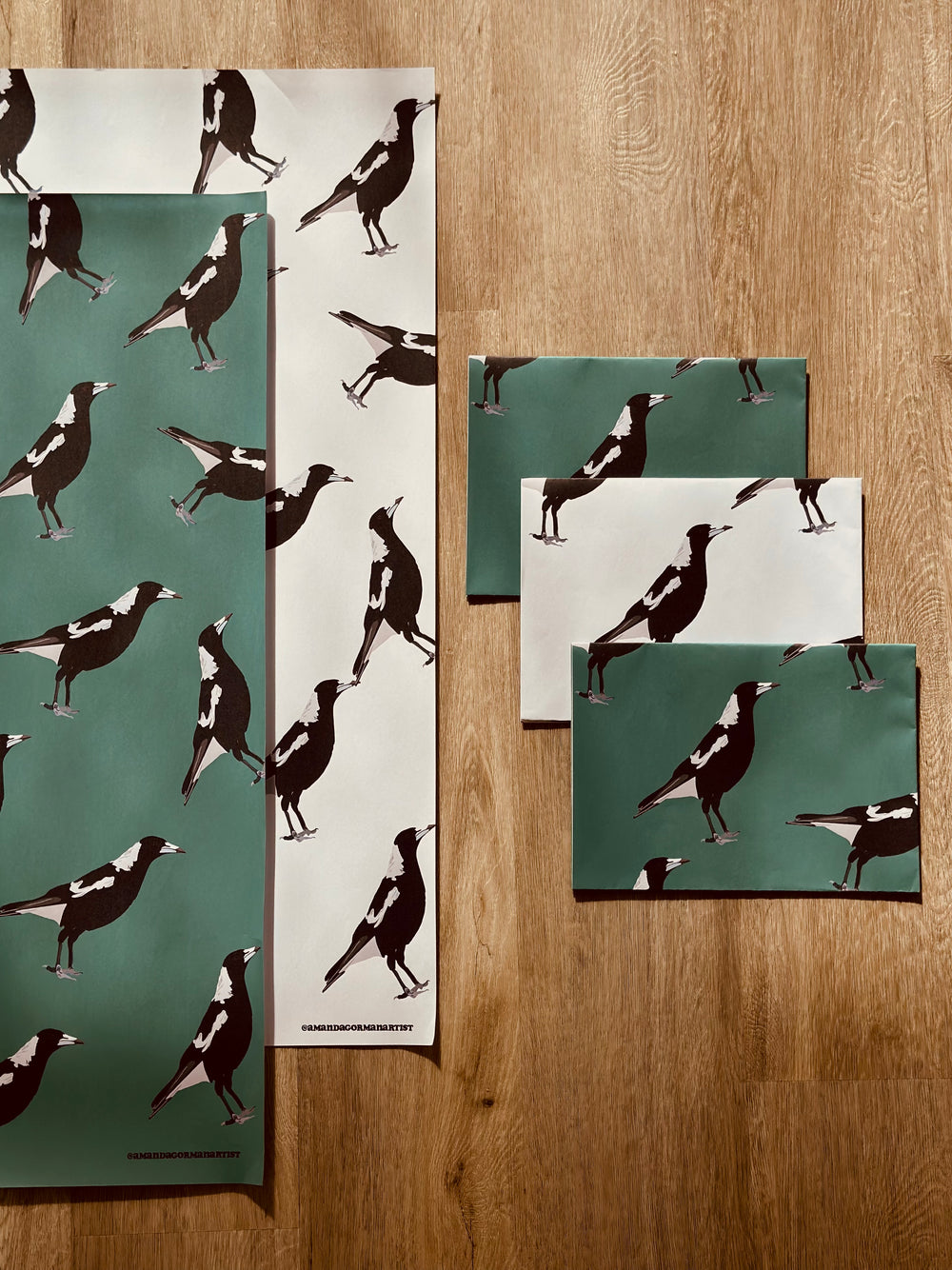 Gift Wrap - Magpies 6-pack