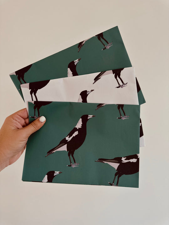 Gift Wrap - Magpies 3-pack